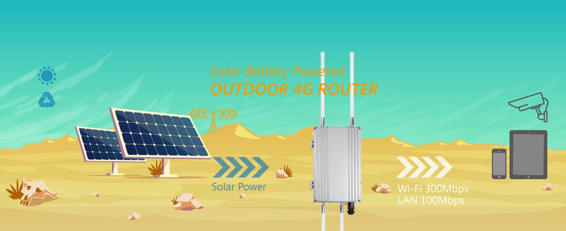 EZR50 Solar Battery Powered Outdoor 4G Router