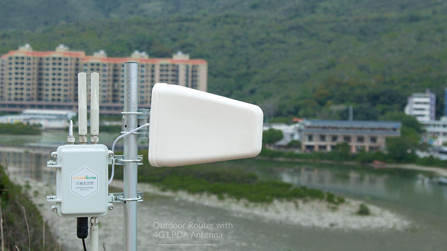 Outdoor 4G Router with 4G LPDA Directional Antenna